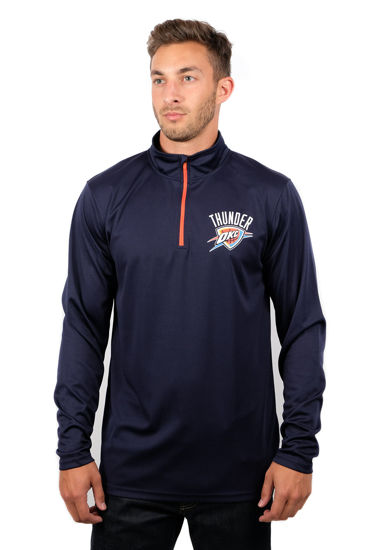 Picture of Ultra Game Men's Standard Quarter Zip Pullover Long Sleeve Tee, Team Color, Medium
