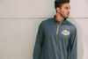 Picture of Ultra Game Men's Standard Quarter Zip Pullover Long Sleeve Tee, Heather Charcoal, Small