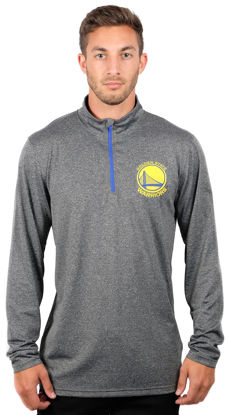 Picture of Ultra Game Men's Standard Quarter Zip Pullover Long Sleeve Tee, Heather Charcoal, Medium