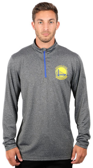 Picture of Ultra Game Men's Standard Quarter Zip Pullover Long Sleeve Tee, Heather Charcoal, Medium