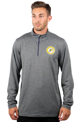 Picture of Ultra Game Men's Standard Quarter Zip Pullover Long Sleeve Tee, Heather Charcoal, Small