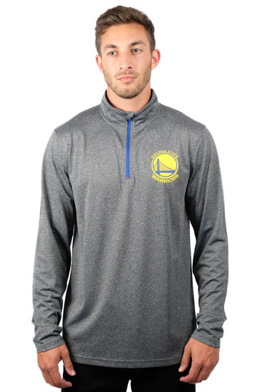 Picture of Ultra Game Men's Standard Quarter Zip Pullover Long Sleeve Tee, Heather Charcoal, X-Large