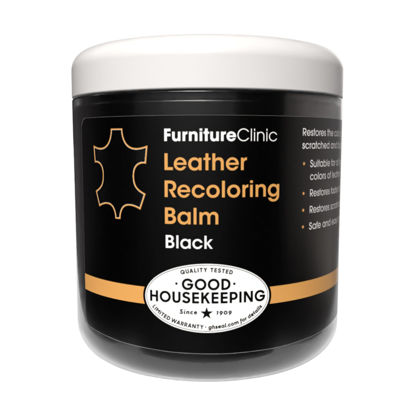 Picture of The Original Leather Recoloring Balm by Furniture Clinic - Black Leather Dye for Furniture, Couches & Car Seats - Restore Scratched, Faded, & Damaged Surfaces