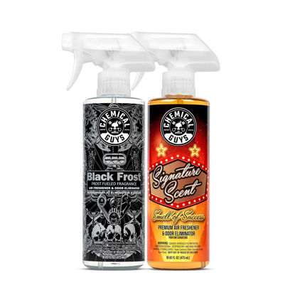 Picture of Chemical Guys AIR_302 Black Frost Scent and Signature Scent Combo Pack, Great for Cars, Trucks, SUVs, RVs, Home, Office & More (2-16 Fl Oz Items)