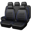 Picture of CAR PASS Universal FIT Piping Leather Car Seat Cover, for suvs,Van,Trucks,Airbag Compatible,Inside Zipper Design and Reserved Opening Holes (Full Set, Black and Blue)