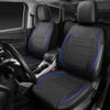 Picture of CAR PASS Universal FIT Piping Leather Car Seat Cover, for suvs,Van,Trucks,Airbag Compatible,Inside Zipper Design and Reserved Opening Holes (Full Set, Black and Blue)
