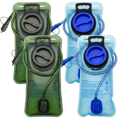 Picture of 1.5L/2L/2.5L/3L Hydration Bladder, 1/2/4/8 Pack Water Reservoir, Large Opening Water Storage Bladder Bag, Leakproof Water Bladder Hydration Pack, for Cycling Hiking Camping (4 Pack, 2L)