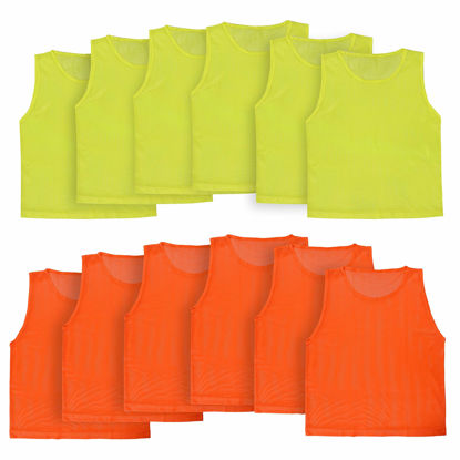 Picture of Athllete LITEMESH Pinnies Scrimmage Vests Team Practice Jersey for Child Youth (12 Jerseys) Lightweight Pennys