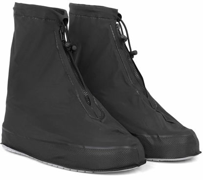 Picture of Rain Shoe Covers | Waterproof Shoe Covers for Men Women | Reusable Galoshes Overshoes (Black, Small)
