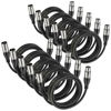 Picture of EBXYA XLR Cable 3ft 10 Packs - Premium Balanced Microphone Cable with 3-Pin XLR Male to Female Mic Speaker Cable, Black