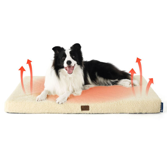 Picture of Bedsure Self Warming Dog Bed for Large Dogs - Orthopedic Waterproof Puppy Beds with Removable Washable Cover, Egg Crate Foam Pet Mat, Suitable for Pet Up to 65 lbs