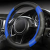 Picture of CAR PASS Line Rider Microfiber Leather Sporty Steering Wheel Cover Universal Fits for 95% Truck,SUV,Cars,14.5-15inch Anti-Slip Safety Comfortable Desgin (Black-Blue)