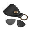 Picture of Leather Guitar Pick Holder Keychain, Guitar Pick Holder Case Bag, Plectrum Key Fob Cases Bag, Gift for Guitar Players (Black)