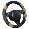 Picture of CAR PASS Line Rider Microfiber Leather Sporty 14.5-15 inch Steering Wheel Cover Universal Fits for 95% Truck,SUV,Cars, Anti-Slip Safety Comfortable Design (Black Beige)