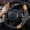 Picture of CAR PASS Line Rider Microfiber Leather Sporty 14.5-15 inch Steering Wheel Cover Universal Fits for 95% Truck,SUV,Cars, Anti-Slip Safety Comfortable Design (Black Beige)