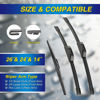 Picture of 5 PLUS® Silicone Windshield Wipers Replacement for 2016 2017 2018 2019 2020 2021 2022 2023 2024 HONDA Pilot Wiper Blades(Set of 3),Automotive Replacement Windshield Wiper Blades For My Car-26"/24"/14"