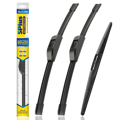 Picture of 5 PLUS® Silicone Windshield Wipers Replacement for 2015-2019 SUBARU Outback 2014-2018 SUBARU Forester Wiper Blades(Set of 3),Automotive Replacement Windshield Wiper Blades For My Car-26"/17"/14"