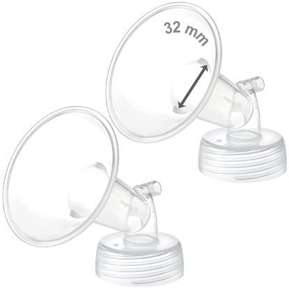 Picture of Maymom Wide Neck Pump Part for Spectra S1/S2 Pumps; Incl Wide Mouth Flange; Not Original Spectra Flange; Replaces Spectra Shield (32 mm Two Flanges)