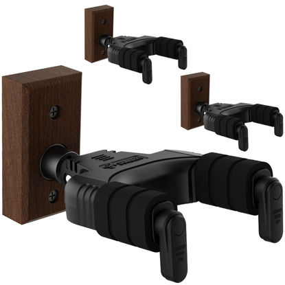 Picture of Sondery Guitar Wall Mount Hanger, Auto Lock and Adjustable Hook Holder for Acoustic and Electric Guitar, Ukulele, Bass, Banjo and Mandolin, NOT for Nitro Finish