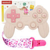 Picture of Cool Remote Game Control Teething Toy for Babies 0-6 6-12 Months,Game Controller Teether for Gamer Parents,Baby's First Valentines Day Gifts,Silicone Remote Chew Toys（Pink
