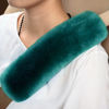 Picture of OGLAND Genuine Sheepskin Soft Fuzzy Car Seat Belt Pad,2 Pack Fluffy Seat Belt Cover for Shoulder Pad Neck Cushion Protector Car Accessories (Alpine Green)