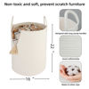 Picture of XUANGUO Cotton Rope Laundry Basket Hamper for Clothes Woven Storage Basket for Living Room Bedroom Boho Tall Rope Baskets for Blanket Toys Pillow Towels Baby Nursery Hamper Bin Large white