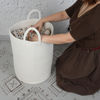Picture of XUANGUO Cotton Rope Laundry Basket Hamper for Clothes Woven Storage Basket for Living Room Bedroom Boho Tall Rope Baskets for Blanket Toys Pillow Towels Baby Nursery Hamper Bin Large white