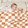 Picture of Yurhap Checkered Baby Blanket Fleece Baby Blankets Neutral for Boys Girls, Super Soft Warm Lightweight Infant Toddler Newborn Receiving Blankets for Crib Stroller, 30''x40'', Khaki
