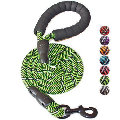 Picture of BAAPET 2/4/5/6 FT Dog Leash with Comfortable Padded Handle and Highly Reflective Threads for Small Medium and Large Dogs (5FT-1/2'', Black Green)