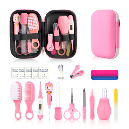 Picture of Baby Nail Trimmer Electric,Baby Nail Clippers, 6 in 1 Baby Nail File,Nail File Baby Grooming Kit Manicure Set for Toddler or Adults (Pink 18 in 1)