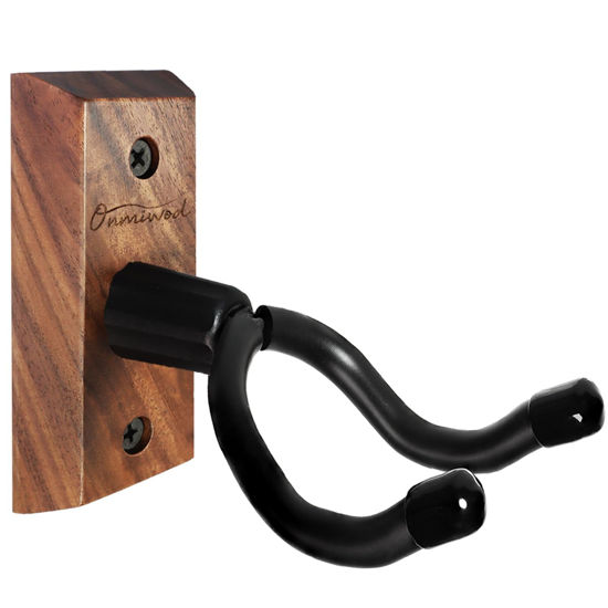 Picture of Ukulele Wall Mount Hanger, Black Walnut Wood U-Shaped Ukulele Holder Hanger, Ukulele Wall Mount Hook for Ukulele Banjo Mandolin Concert Pineapple Soprano Tenor and Baritone