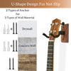 Picture of Ukulele Wall Mount Hanger, Black Walnut Wood U-Shaped Ukulele Holder Hanger, Ukulele Wall Mount Hook for Ukulele Banjo Mandolin Concert Pineapple Soprano Tenor and Baritone