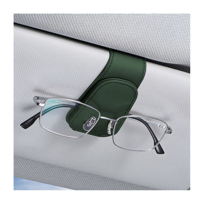 Picture of AICEL Sunglasses Holders for Car Sun Visor, Leather Eyeglasses Hanger Mounter, Magnetic Glasses Holder and Ticket Card Clip, Auto Interior Accessories Universal for SUV Pickup Truck