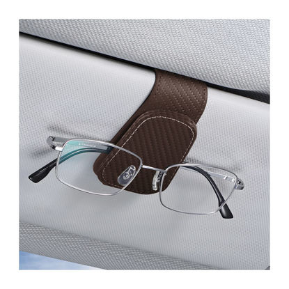 Picture of AICEL Sunglasses Holders for Car Sun Visor, Leather Eyeglasses Hanger Mounter, Magnetic Glasses Holder and Ticket Card Clip, Auto Interior Accessories Universal for SUV Pickup Truck