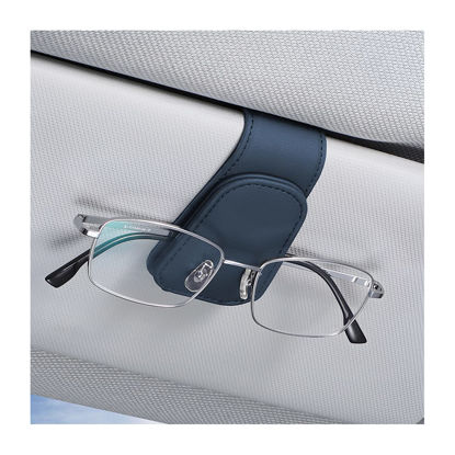 Picture of AICEL Sunglasses Holders for Car Sun Visor, Leather Eyeglasses Hanger Mounter, Magnetic Glasses Holder and Ticket Card Clip, Auto Interior Accessories Universal for SUV Pickup Truck