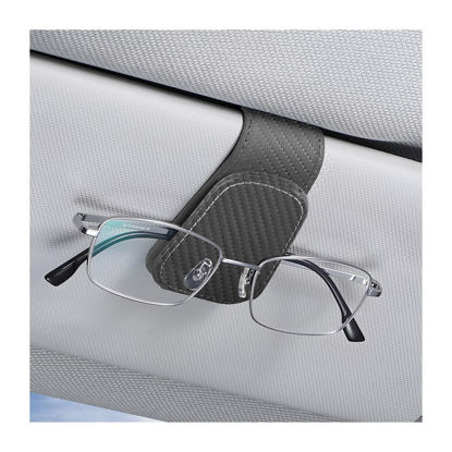 Picture of AICEL Sunglasses Holders for Car Sun Visor, Leather Eyeglasses Hanger Mounter, Magnetic Glasses Holder and Ticket Card Clip, Auto Interior Accessories Universal for SUV Pickup Truck