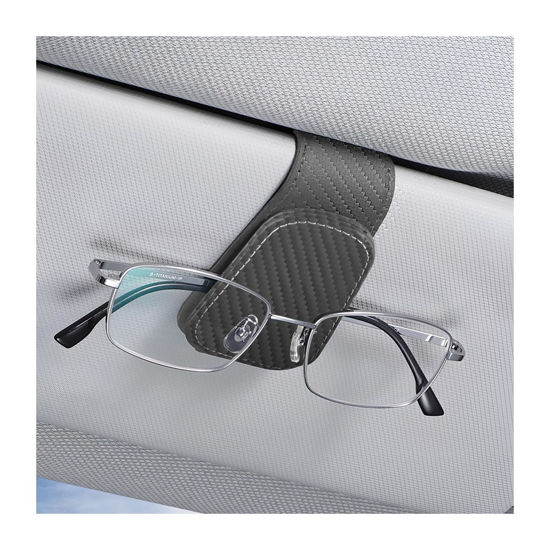 Picture of AICEL Sunglasses Holders for Car Sun Visor, Leather Eyeglasses Hanger Mounter, Magnetic Glasses Holder and Ticket Card Clip, Auto Interior Accessories Universal for SUV Pickup Truck