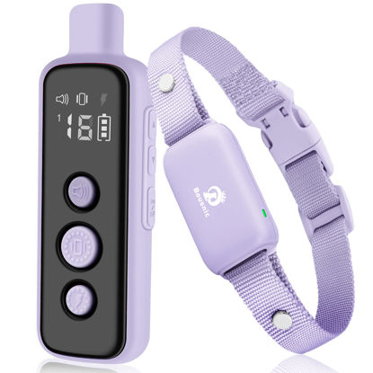 Picture of Bousnic Shock Collar for Dogs - Waterproof Rechargeable Dog Electric Training Collar with Remote for Small Medium Large Dogs with Beep, Vibration, Safe Shock Modes (8-120 Lbs) (Purple)