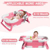 Picture of TPN Collapsible Baby Bathtub for Infants to Toddler with Real-time Temp Monitor+Floating Cushion,Foldable Baby Bath Tub Set Applicable 0-36 Month,Perfect Portable Travel Baby Tub for Newborns Girl