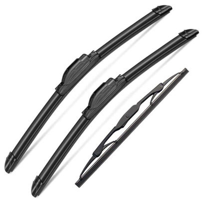 Picture of 3Pcs Windshield Wiper Blades for Jeep Liberty 2008 2009 2010 2011 2012, Original Equipment Automotive Replacement Windshield Wiper Blades for My Car- 19"/19"/14T" (Pack of 3) J- HOOK