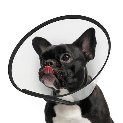 Picture of Supet Adjustable Dog Cone Collar After Surgery, Cone for Dogs to Stop Licking,E Collar for Medium Small Dogs, Pet Recovery Collar & Cone,Plastic Cone of Shame for Dogs, Dog Head Neck Cone (S-)