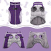 Picture of LeLePet Warm Dog Winter Coat, Waterproof Fleece, Windproof, Reflective, Turtleneck, Harness, Purple, XXX-Large