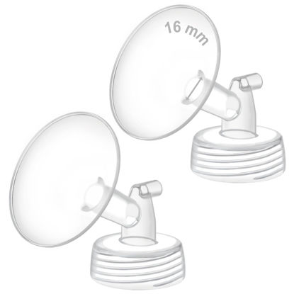 Picture of Maymom 16mm Wide Neck Pump Part for Spectra S1/S2 Pumps; Compatible with Motif Luna Pump; Incl Wide Mouth Flange; Not Original Spectra Flange; Replaces Spectra Shield