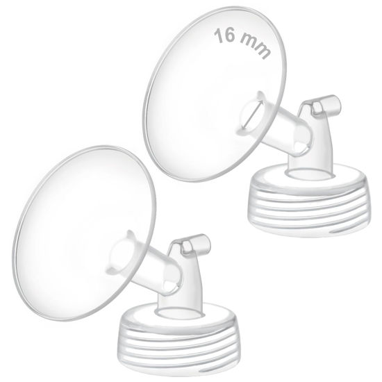 Picture of Maymom 16mm Wide Neck Pump Part for Spectra S1/S2 Pumps; Compatible with Motif Luna Pump; Incl Wide Mouth Flange; Not Original Spectra Flange; Replaces Spectra Shield