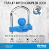 Picture of RETRUE Universal Coupler Lock Trailer Locks Ball Hitch Trailer Hitch Lock Adjustable Security Heavy-Duty Steel Fits 1-7/8 Inch, 2 Inch, 2-5/16 Inch Couplers, Baby Blue, Lightweight