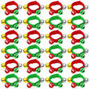 Picture of Augshy Christmas Wrist Bells Bracelets, 24Pcs Wrist Band Jingle Bells with Red Green Gold Silver Bells, Musical Instruments Adjustable Hand Ankle Bells for Christmas Gifts Kids Party Favor Toys