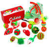 Picture of CHIWAVA 17 Pack Christmas Cat Toy Bag Set Assorted Toys Variety Pack Kitten Interactive Play