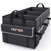 Picture of HOTOR Foldable Trunk Organizer - SUV, Sedan & Van, Sturdy Base Panel for Car Accessories, Black, 3 Compartments, 31.89"12.6"10.6"