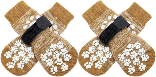 Picture of EXPAWLORER Anti Slip Dog Socks to Prevent Licking Paws, Dog Shoes for Hot Pavement, Dog Booties for Small Medium Large Senior Dogs, Traction Control Dog Boots & Paw Protectors for Hardwood Floors