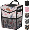 Picture of Pritent Car Trash Can with Lid, Cute Leakproof Car Trash Garbage Bag Hanging Vehicle Trash Bin Small Portable Automotive Garbage Cans Organizer for Back/Front Seat/Console(2.8 gal,Flamingo Print